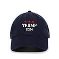 thumbnail image 1 of Tech Design Trump 2024 Baseball Cap Embroidered Cotton Adjustable Dad Hat Navy, 1 of 1