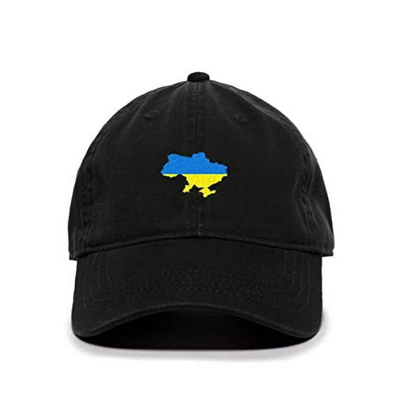Tech Design Ukraine Map Baseball Cap Embroidered Cotton Adjustable Dad Hat Black