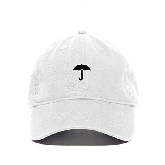 Tech Design Umbrella Baseball Cap Embroidered Cotton Adjustable Dad Hat White