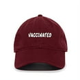 thumbnail image 1 of Tech Design Vaccinated Baseball Cap Embroidered Cotton Adjustable Dad Hat Burgundy, 1 of 1