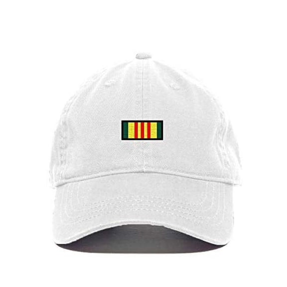 Tech Design Vietnam Veteran Baseball Cap Embroidered Cotton Adjustable Dad Hat White