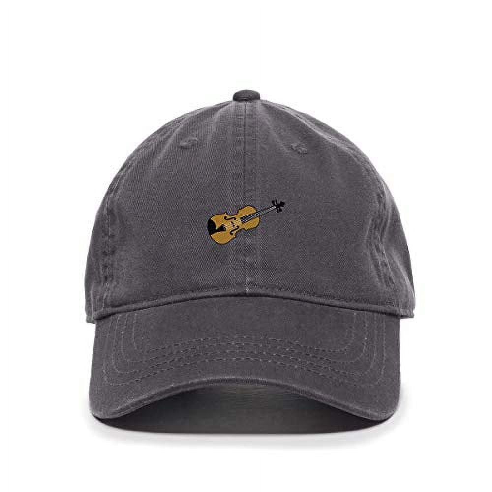 Tech Design Violin Embroidered Baseball Cap - Adjustable Dad Hat In Khaki - View #6