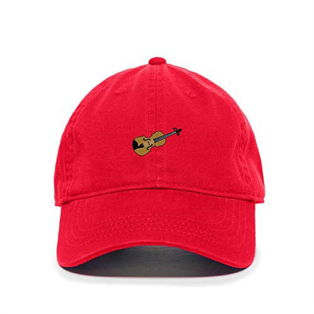 Tech Design Violin Embroidered Baseball Cap - Adjustable Dad Hat In Khaki - View #5