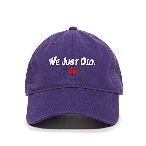 Tech Design We Just Did 46th President Baseball Cap Embroidered Cotton Adjustable Dad Hat Purple