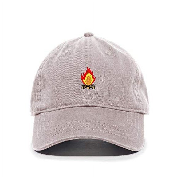 Tech Design Wood Fire Baseball Cap Embroidered Cotton Adjustable Dad Hat Light Grey