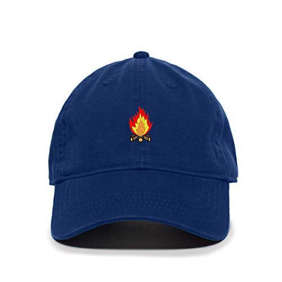 Tech Design Wood Fire Baseball Cap Embroidered Cotton Adjustable Dad Hat Royal Blue