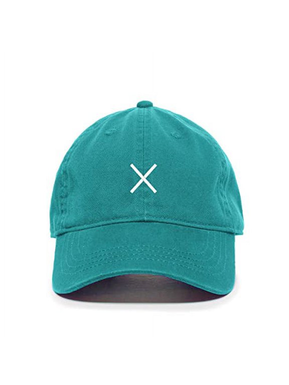 X Letter Baseball Cap Embroidered Cotton Adjustable Dad Hat Teal