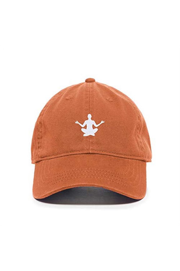 Yoga Baseball Cap Embroidered Cotton Adjustable Dad Hat Orange