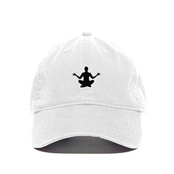 Tech Design Yoga Baseball Cap Embroidered Cotton Adjustable Dad Hat White