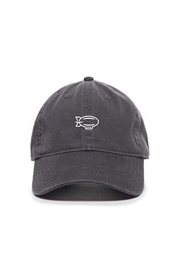 Zeppelin Baseball Cap Embroidered Cotton Adjustable Dad Hat Charcoal