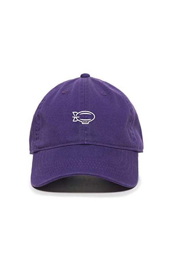 Zeppelin Baseball Cap Embroidered Cotton Adjustable Dad Hat Purple