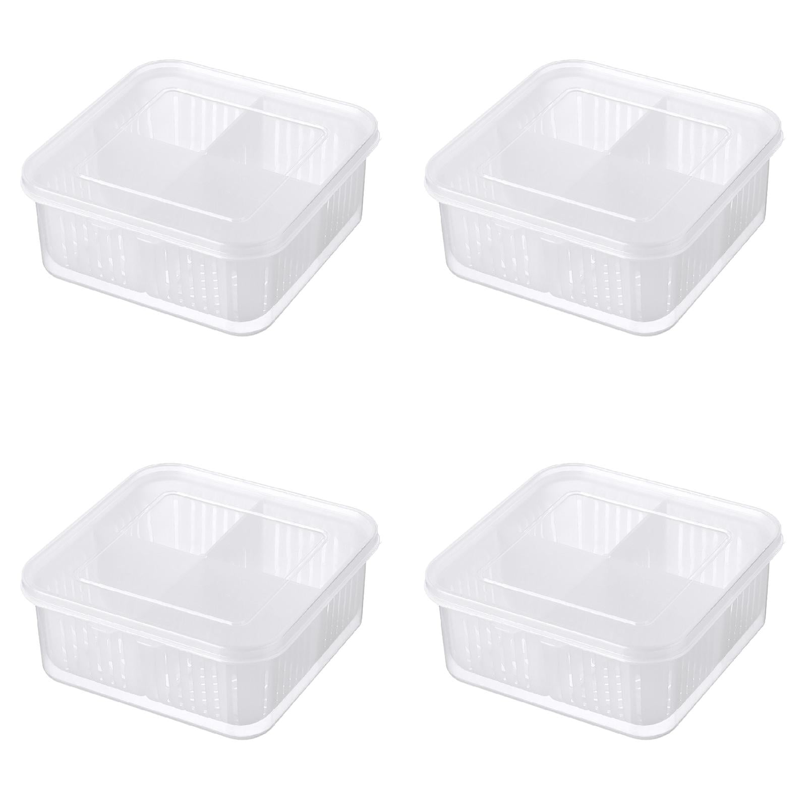 Tech Divided Veggie Tray With Lid Stackable Vegetable Storage Relish