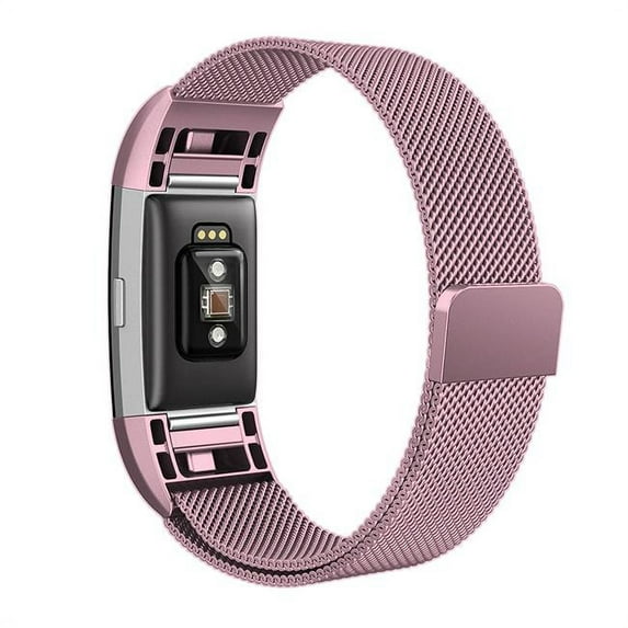 Tech Elements EW-FC2MLG-PK Stainless Steel Milanese Loop Band for Fitbit Charge 2 Pink - Large