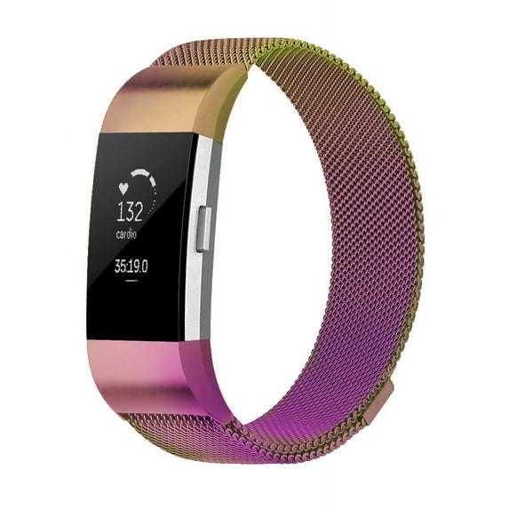 Tech Elements Wrist Fitbit Charge 2 band : Milanese Loop Stainless Steel Band for Fitbit Charge 2 Watch ( Small ) - Rainbow