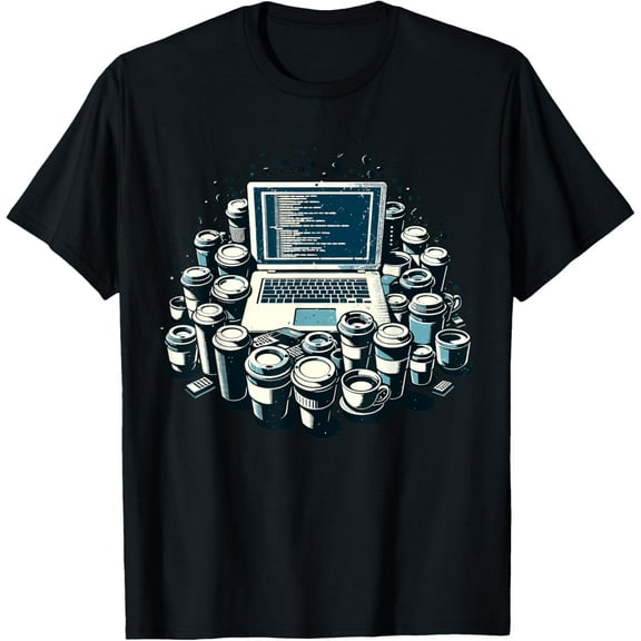 Tech Engineer Computer Scientist Coffee Computer IT Guy T-Shirt