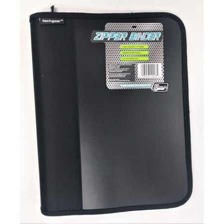 Tech Gear Flexo Zipper Binder, 1.5" Capacity, Polyester Zippered Inside Pocket