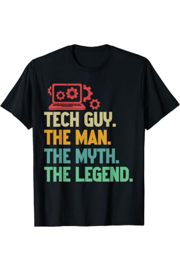 Tech Guy The Man The Myth The Legend Retro Tech Support T-Shirt