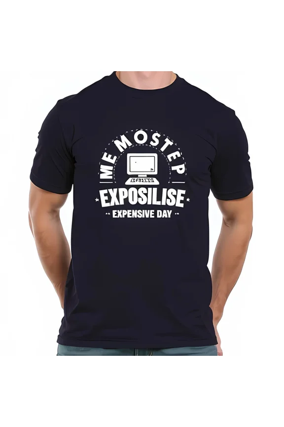 Tech Humor Navy Design Playful Coding Developer Geek Quotes Unisex T-Shirt, up to size 5XL