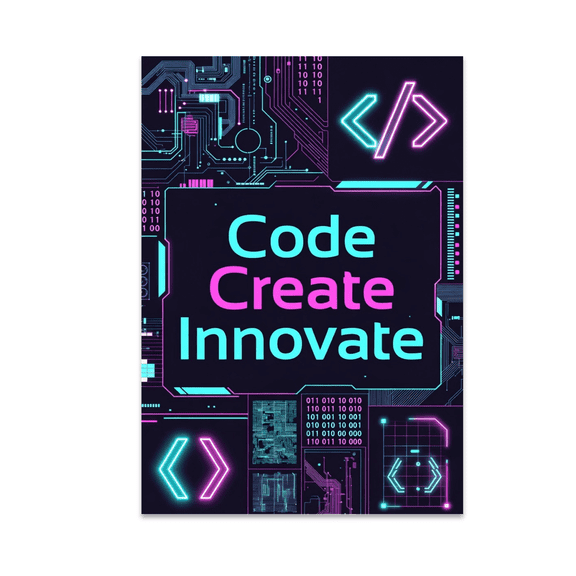 Tech Innovation Design - AI Futurism Enthusiast - 13x19 Poster Print