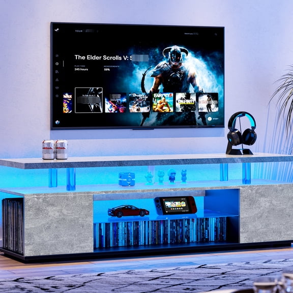 Tech - Integrated TV Stand | Suitable for 70 - Inch LED TVs in Home Entertainment | Provides a Stylish and Functional Setup
