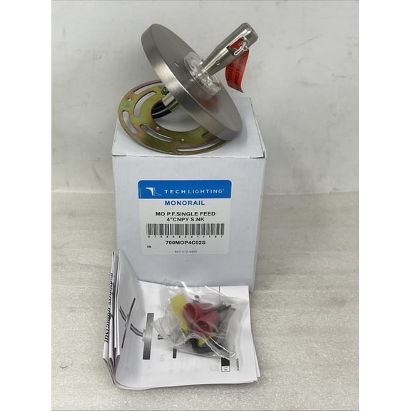 Tech Lighting 700MOP4C02S MonoRail Single Feed Ceiling Mount Satin 4" Canopy