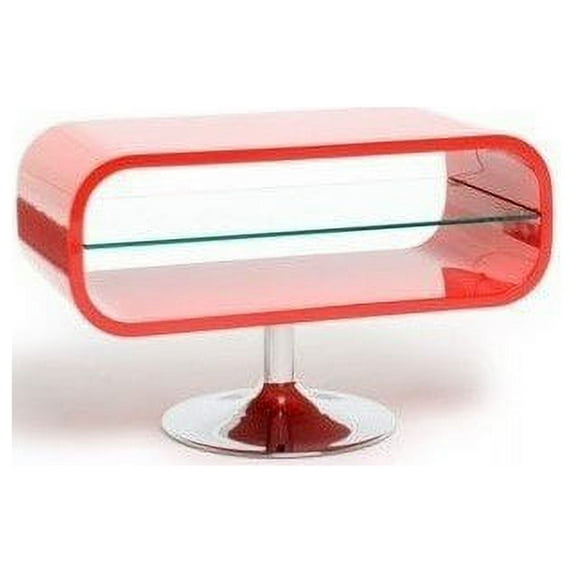 Tech Link Opod TV Stand Red with Chrome base