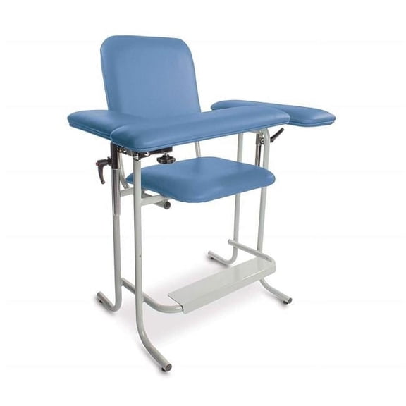 Tech Med 4383-F Blood Draw Chair with Flip Arm, Blue - Tall