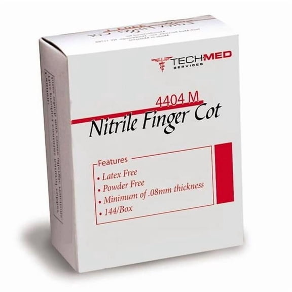 Tech Med 4404XL Non-Latex Nitrile Pre Rolled Finger Cot, Extra Large