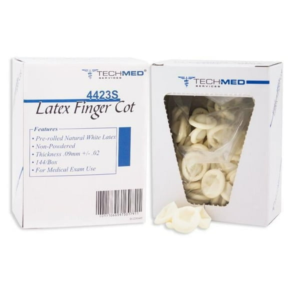 Tech Med 4423S Pre Rolled Latex Finger Cot, Small