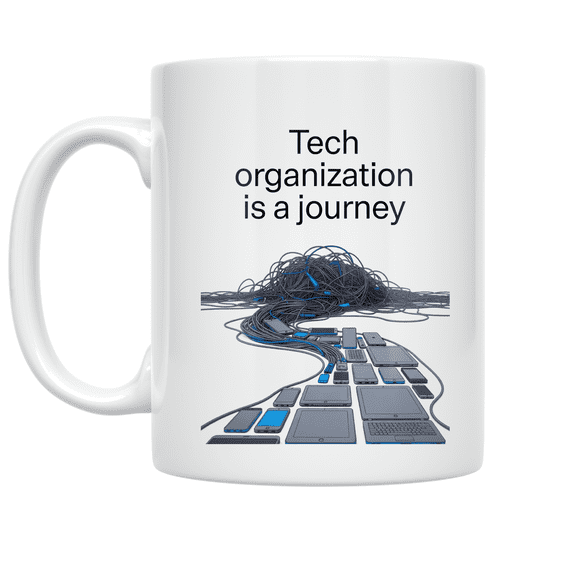 Tech Organization Journey Design - Tech Gadget Enthusiast - 11 oz Ceramic Coffee Mug