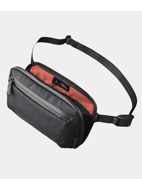 Tech Organizer Sling Bag 1.5L with Strap, Accordion Opening, 9 Pockets, Fits Kindle, Weatherproof Fabric, YKK Zippers