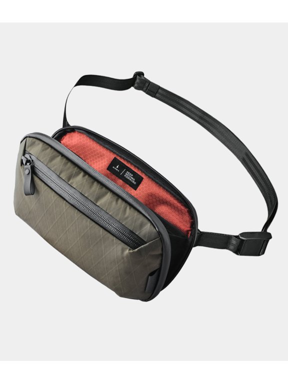 Tech Organizer Sling Bag 1.5L with Strap, Accordion Opening, 9 Pockets, Fits Kindle, Weatherproof Fabric, YKK Zippers