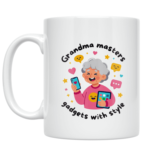 Tech Savvy Nana Masters Gadgets - Grandma - 11 oz Ceramic Coffee Mug