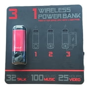 Tech Squared 3-in-1 5K MAH Portable Power Charger, Red