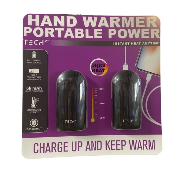 Tech Squared Power Bank with Hand Warmer (2 Pack)