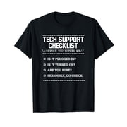 Tech Support Checklist Funny Computer Geek Sysadmin Gift T-Shirt