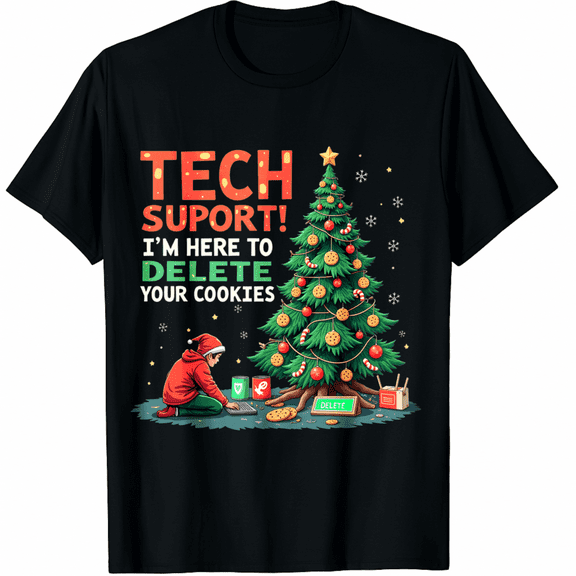 Tech Support Christmas Cookies Women Men Funny Christmas T-Shirt