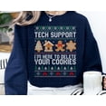 thumbnail image 1 of Tech Support Christmas Sweatshirt – Funny Delete Your Cookies Holiday Sweater, 1 of 5