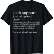 Tech Support Definition, Funny Cute Computer Nerd Gift T-Shirt Black Small