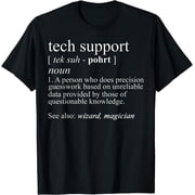 Tech Support Definition, Funny Cute Computer Nerd Gift T-Shirt Black Small