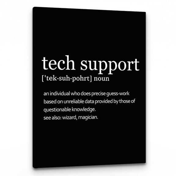 Tech Support Definition Wall-Art, Modern Minimalist Technical Support Definition Print Canvas Painting Artwork For Home Bedroom Office Living Room Workplace Decor