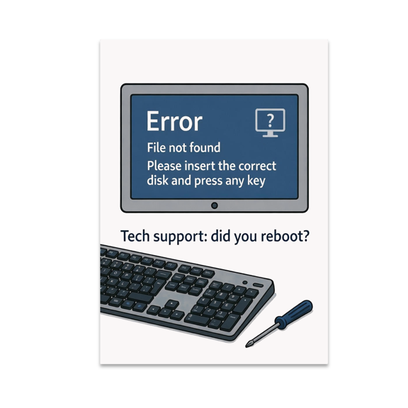 Tech Support: Did You Reboot? - IT Professional - 13x19 Poster Print