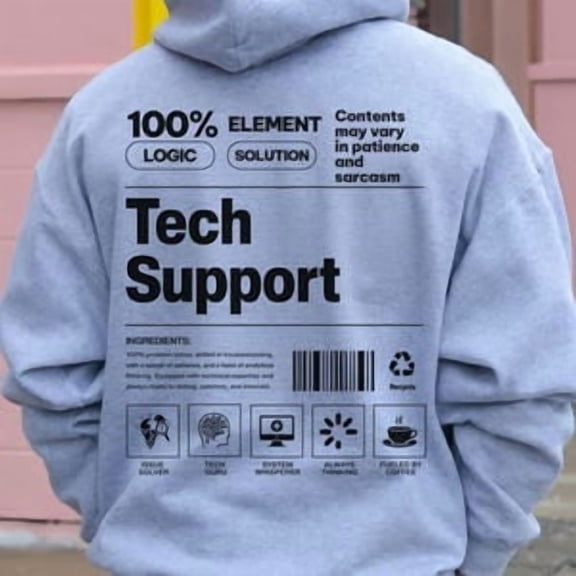 Tech Support Hoodie, Computer Geek Sweater, IT Helpdesk Sweatshirt, Tech Support Worker, Programmer Pullover, Nerd All Size S-5XL