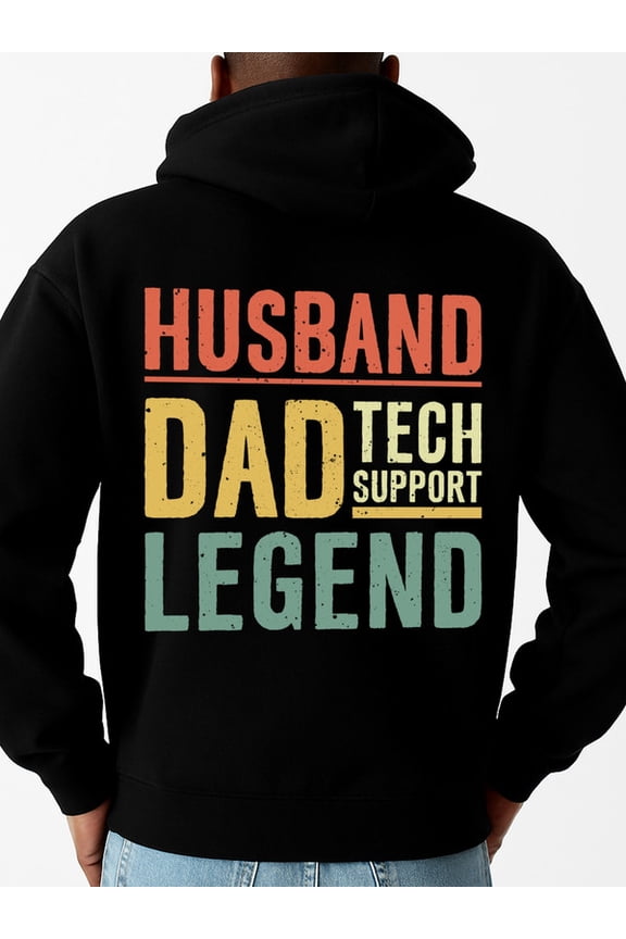 Tech Support Legend 1 piece Fun couple hoodie machine washable high quality gift black Casual Solid Basic Hooded Sweatshirt Streetwear For Winter Fall, As Gifts Funny Unisex hoodie