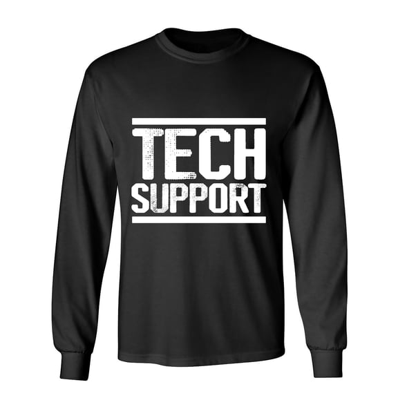 Tech Support Sarcastic Humor Novelty Men's Long Sleeve Shirts