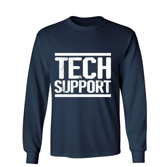 Tech Support Sarcastic Humor Novelty Men's Long Sleeve Shirts