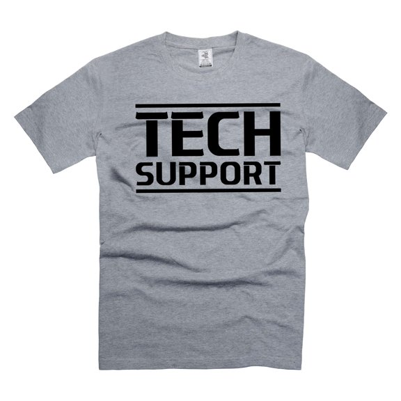 Tech Support Shirt IT Support T-Shirt Computer Nerd Tee Geek IT Help Desk Shirt (Small Grey)