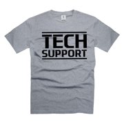 Tech Support Shirt IT Support T-Shirt Computer Nerd Tee Geek IT Help Desk Shirt Small Grey
