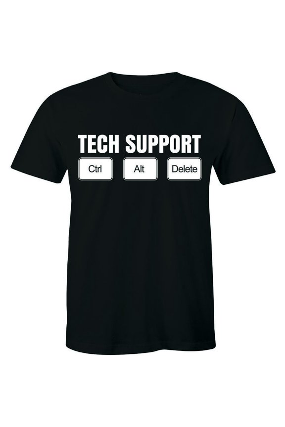 Tech Support Tshirt - Ctrl Alt Del Men T-Shirt It Technical Control Delete Nerd All Size S-5XL