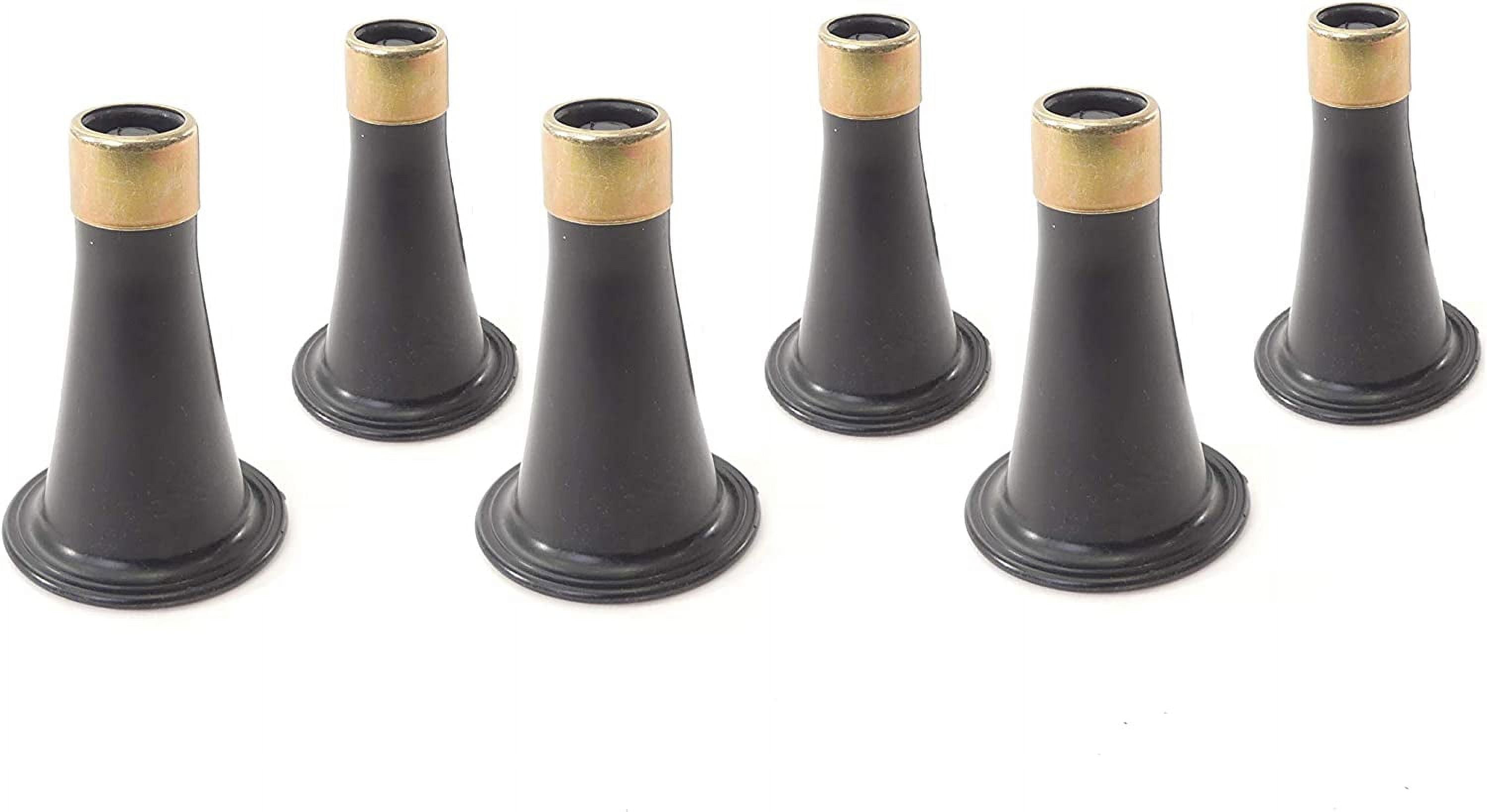 Black and Brass Reinforced Bed Risers Set of 6